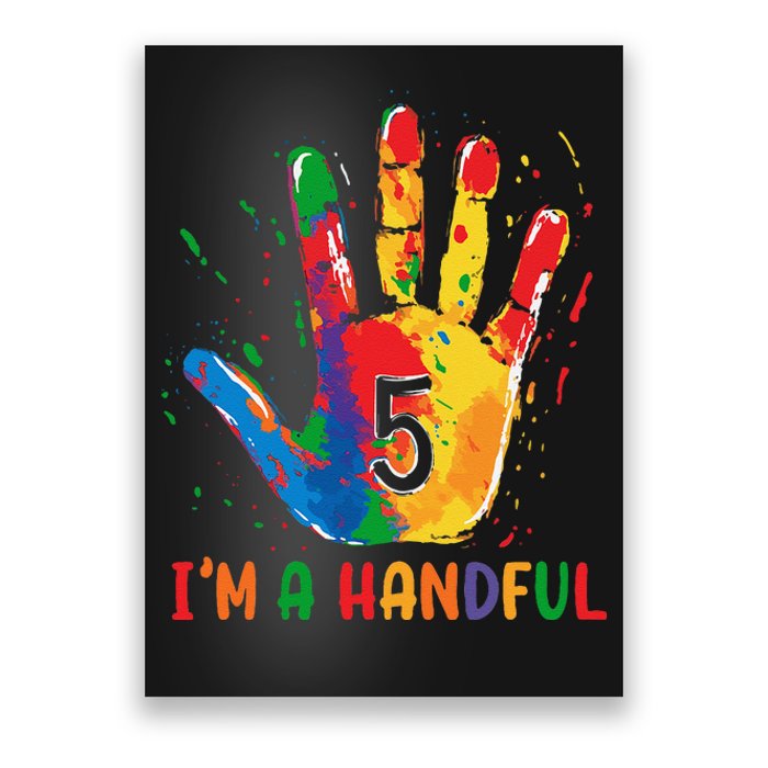 IM Officially A Handful 5th Cute Five Birthday Party Poster