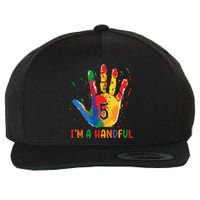 IM Officially A Handful 5th Cute Five Birthday Party Wool Snapback Cap