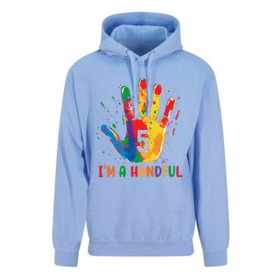 IM Officially A Handful 5th Cute Five Birthday Party Unisex Surf Hoodie