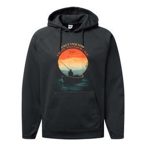 IM On Another Line Fisherman Angler Kayak Fishing Pun Performance Fleece Hoodie