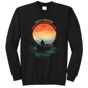 IM On Another Line Fisherman Angler Kayak Fishing Pun Sweatshirt