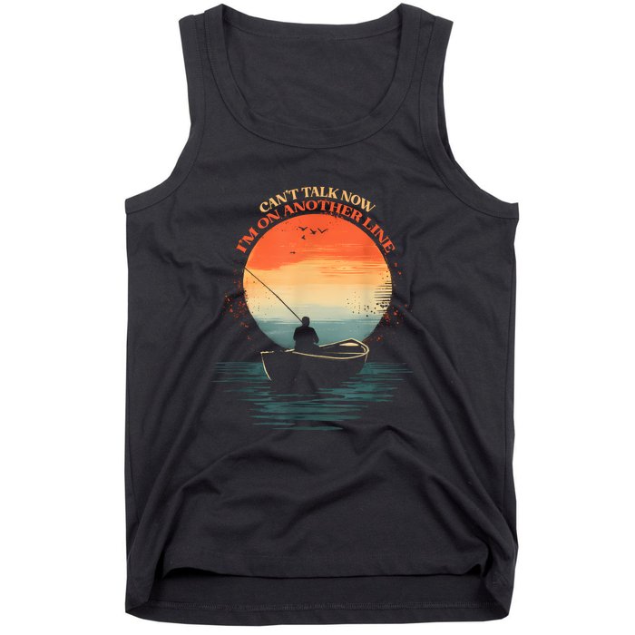 IM On Another Line Fisherman Angler Kayak Fishing Pun Tank Top