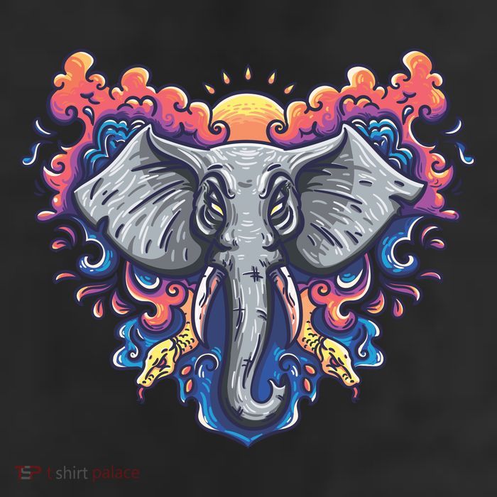Illustration Of An Elephant Sunrise Cool Comfort Performance Bucket Hat