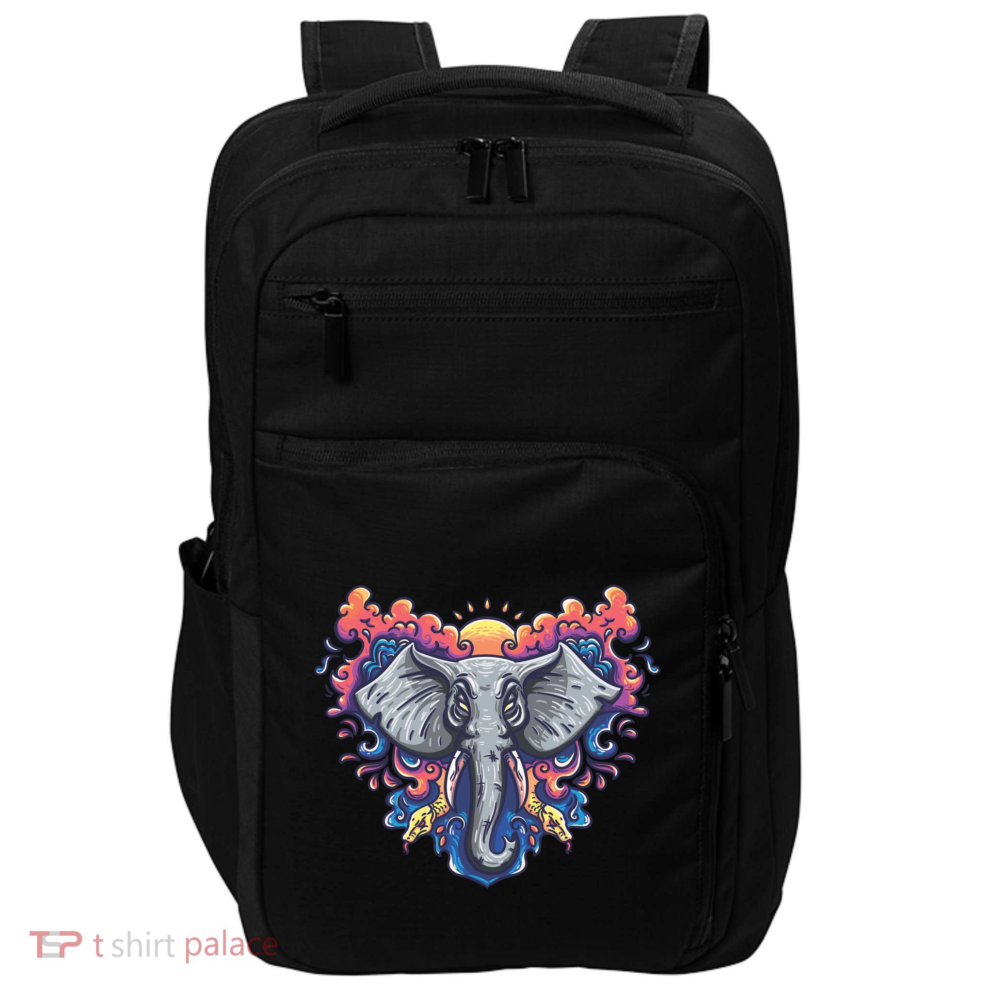 Illustration Of An Elephant Sunrise Impact Tech Backpack