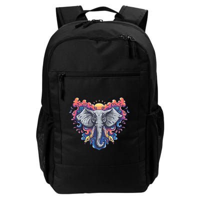 Illustration Of An Elephant Sunrise Backpack