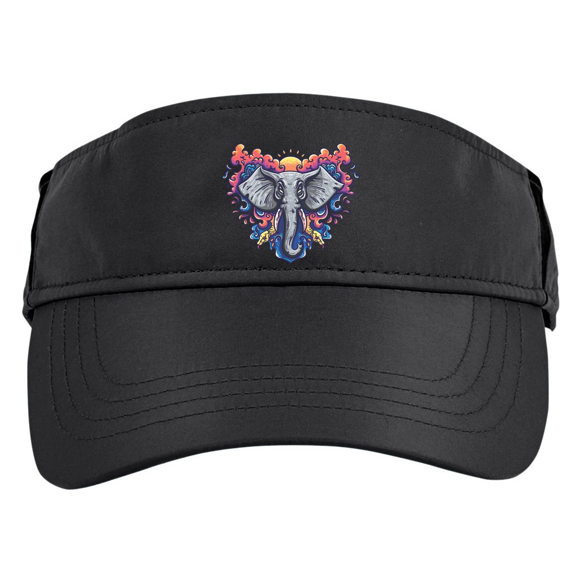 Illustration Of An Elephant Sunrise Adult Drive Performance Visor