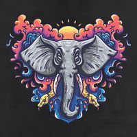 Illustration Of An Elephant Sunrise Adult Drive Performance Visor