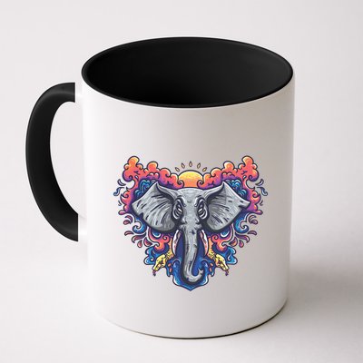 Illustration Of An Elephant Sunrise Mug