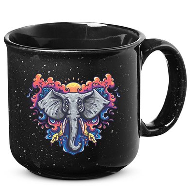 Illustration Of An Elephant Sunrise 15oz Campfire Ceramic Mug