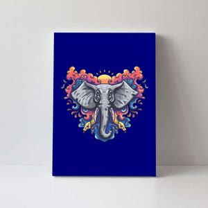 Illustration Of An Elephant Sunrise Canvas