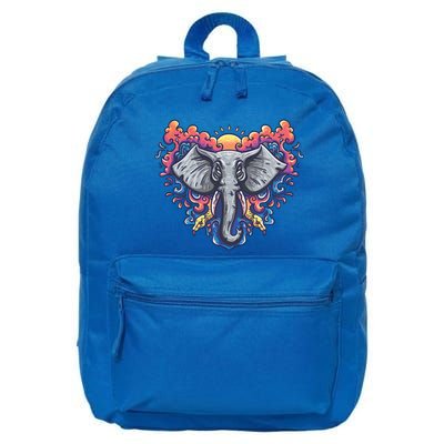 Illustration Of An Elephant Sunrise 16 in Basic Backpack