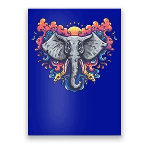 Illustration Of An Elephant Sunrise Poster