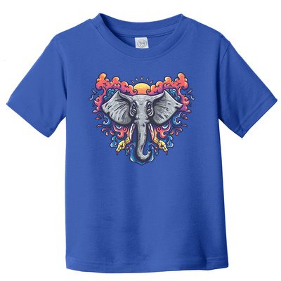 Illustration Of An Elephant Sunrise Toddler T-Shirt