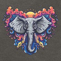 Illustration Of An Elephant Sunrise Cotton Canvas Backpack