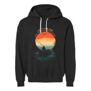 IM On Another Line Fisherman Angler Kayak Fishing Pun Garment-Dyed Fleece Hoodie