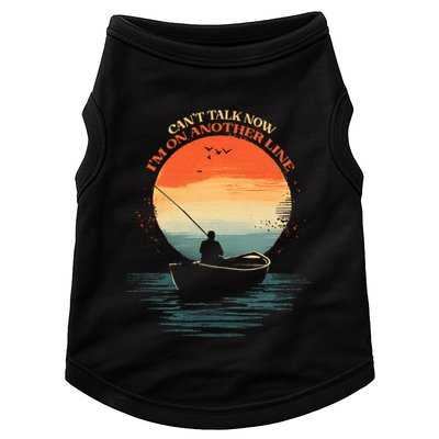 IM On Another Line Fisherman Angler Kayak Fishing Pun Doggie Tank