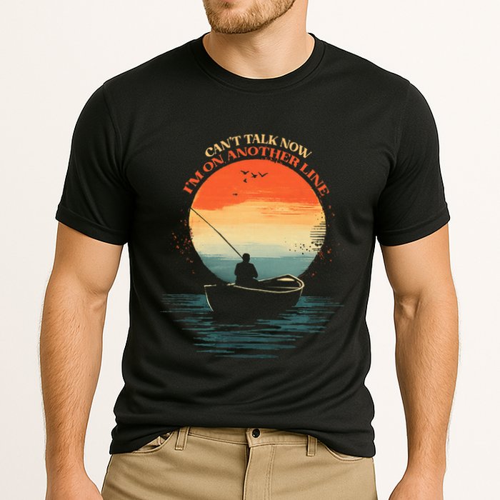 IM On Another Line Fisherman Angler Kayak Fishing Pun Cooling Performance Crew T-Shirt