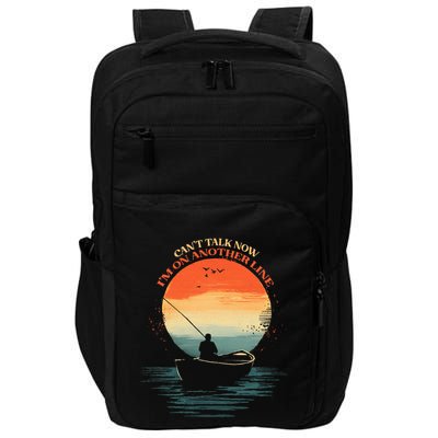 IM On Another Line Fisherman Angler Kayak Fishing Pun Impact Tech Backpack