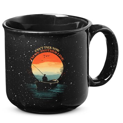 IM On Another Line Fisherman Angler Kayak Fishing Pun 15oz Campfire Ceramic Mug