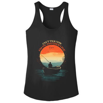 IM On Another Line Fisherman Angler Kayak Fishing Pun Ladies PosiCharge Competitor Racerback Tank