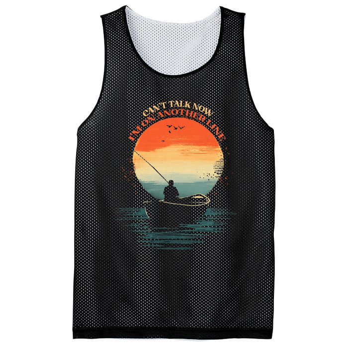 IM On Another Line Fisherman Angler Kayak Fishing Pun Mesh Reversible Basketball Jersey Tank