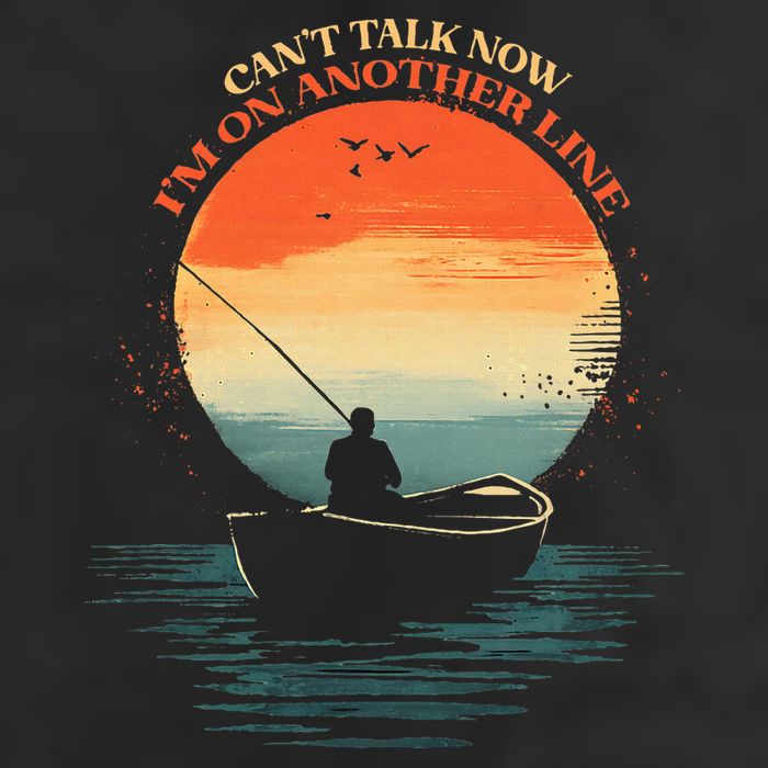 IM On Another Line Fisherman Angler Kayak Fishing Pun Golf Towel