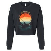 IM On Another Line Fisherman Angler Kayak Fishing Pun Cropped Pullover Crew