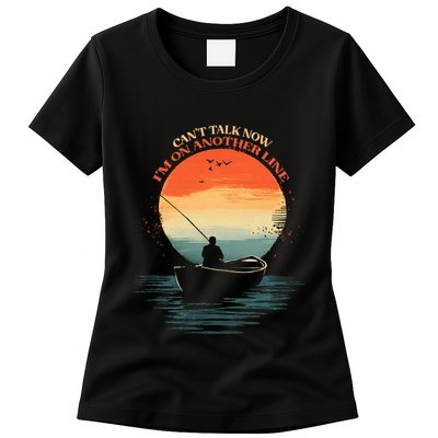 IM On Another Line Fisherman Angler Kayak Fishing Pun Womens T-Shirt
