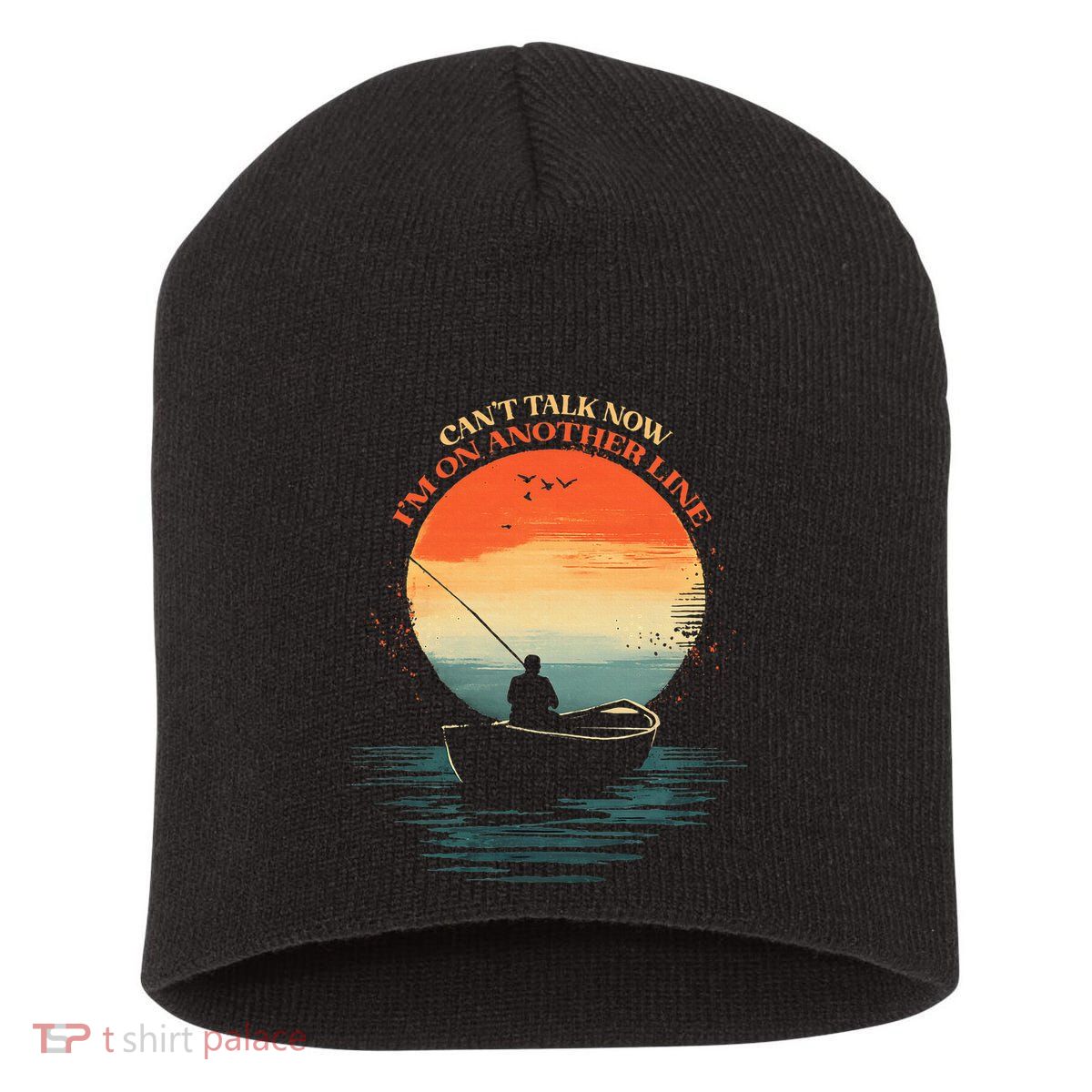 IM On Another Line Fisherman Angler Kayak Fishing Pun Short Acrylic Beanie