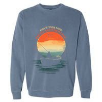 IM On Another Line Fisherman Angler Kayak Fishing Pun Garment-Dyed Sweatshirt