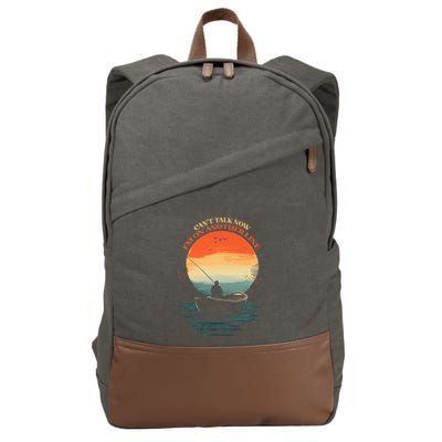 IM On Another Line Fisherman Angler Kayak Fishing Pun Cotton Canvas Backpack