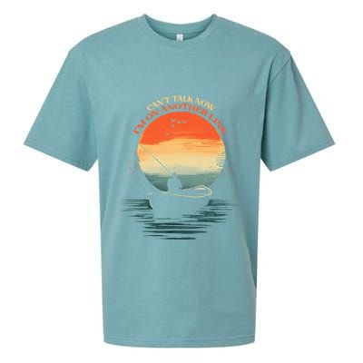 IM On Another Line Fisherman Angler Kayak Fishing Pun Sueded Cloud Jersey T-Shirt