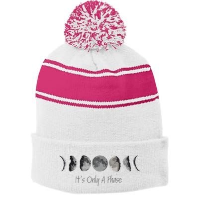 Its Only A Phase All The Phases Of The Moon Stripe Pom Pom Beanie