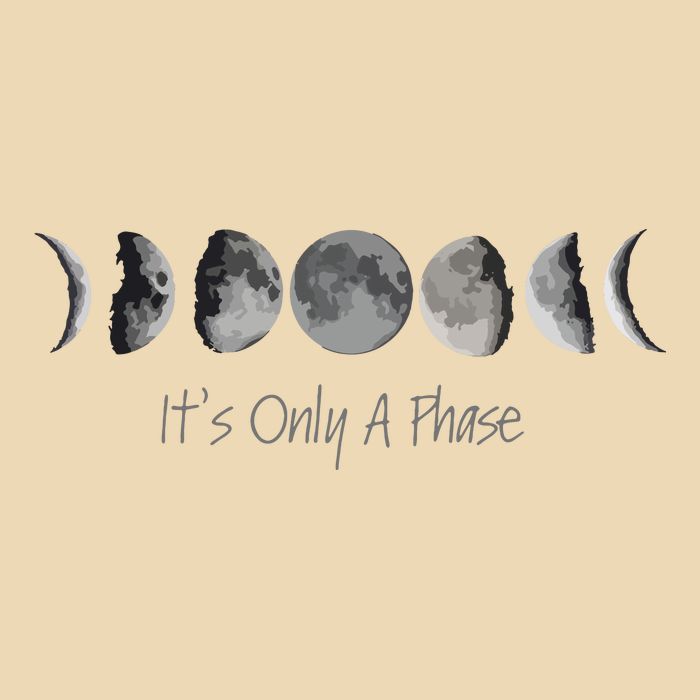 Its Only A Phase All The Phases Of The Moon Drawstring Bag