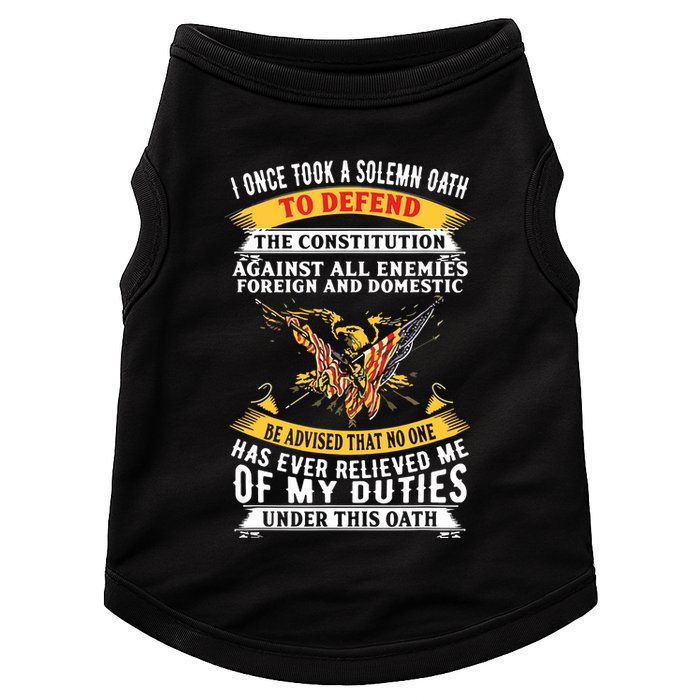 I Once A Solemn Oath To Defend The Constitution Doggie Tank