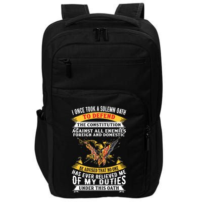 I Once A Solemn Oath To Defend The Constitution Impact Tech Backpack