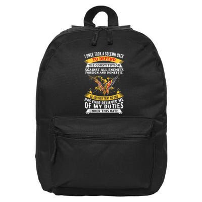 I Once A Solemn Oath To Defend The Constitution 16 in Basic Backpack
