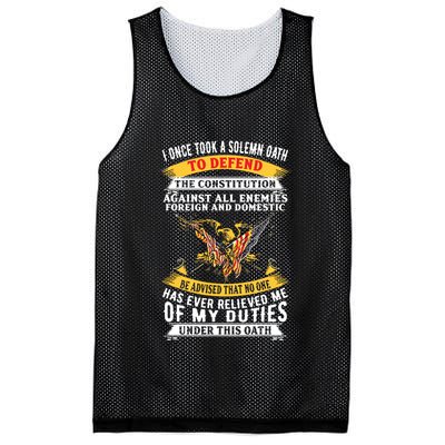 I Once A Solemn Oath To Defend The Constitution Mesh Reversible Basketball Jersey Tank