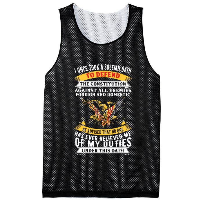 I Once A Solemn Oath To Defend The Constitution Mesh Reversible Basketball Jersey Tank