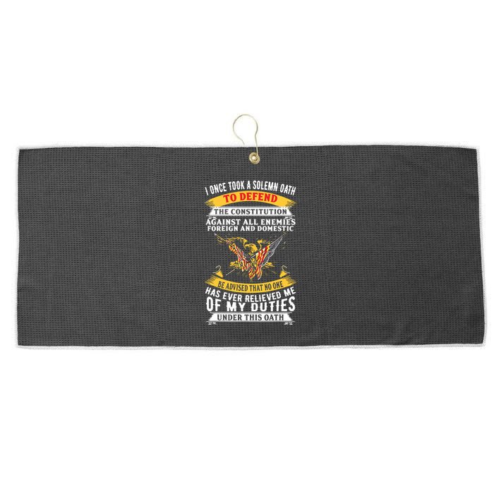 I Once A Solemn Oath To Defend The Constitution Large Microfiber Waffle Golf Towel