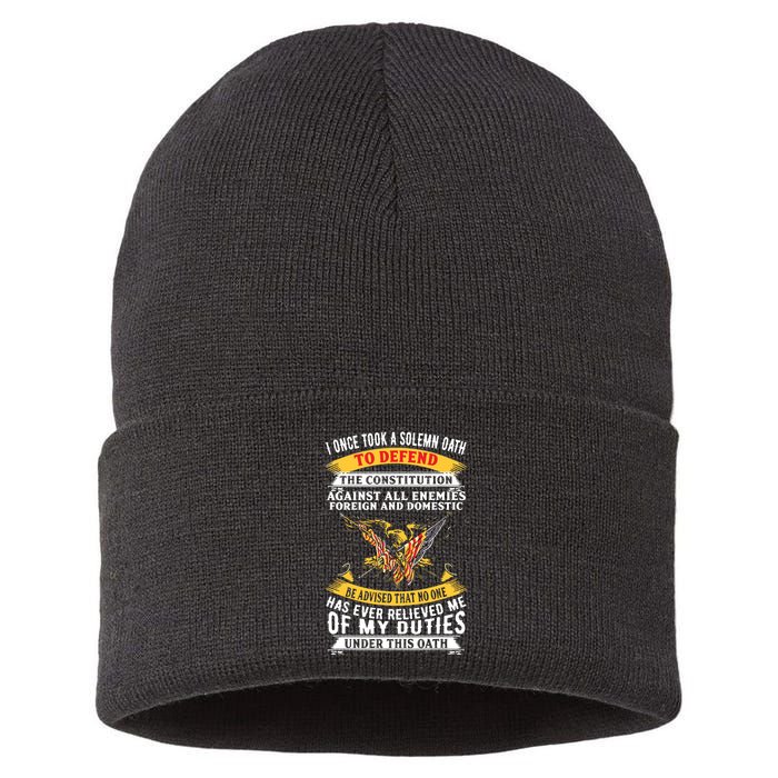 I Once A Solemn Oath To Defend The Constitution Sustainable Knit Beanie