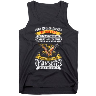I Once A Solemn Oath To Defend The Constitution Tank Top