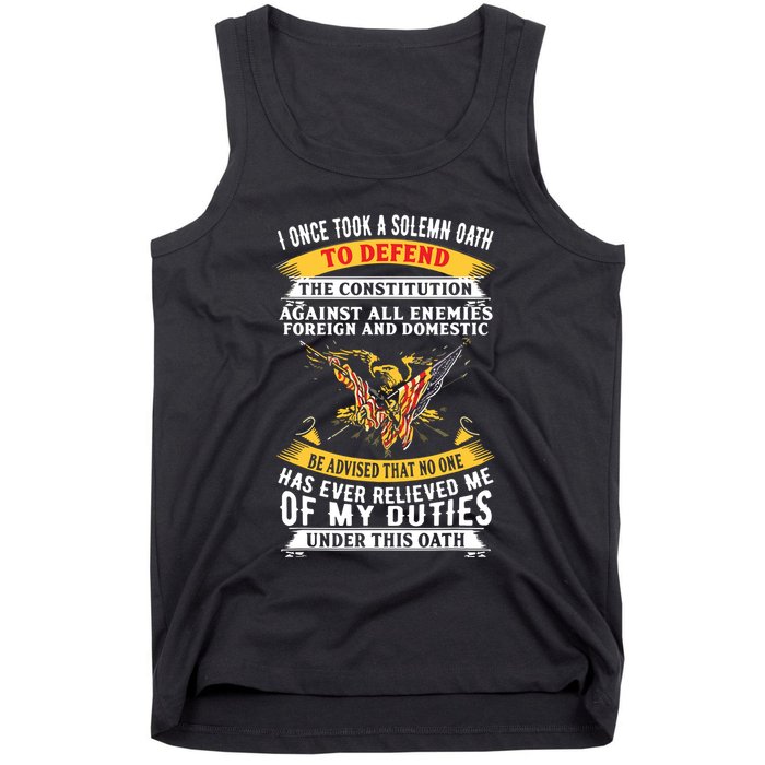 I Once A Solemn Oath To Defend The Constitution Tank Top