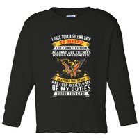 I Once A Solemn Oath To Defend The Constitution Toddler Long Sleeve Shirt