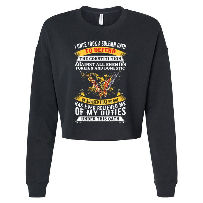 I Once A Solemn Oath To Defend The Constitution Cropped Pullover Crew