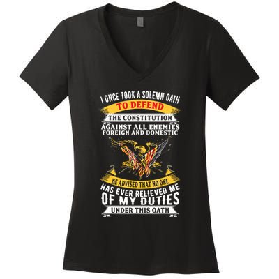 I Once A Solemn Oath To Defend The Constitution Women's V-Neck T-Shirt