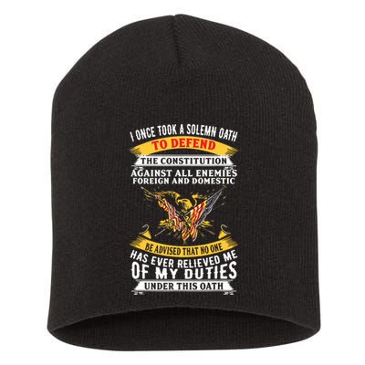I Once A Solemn Oath To Defend The Constitution Short Acrylic Beanie