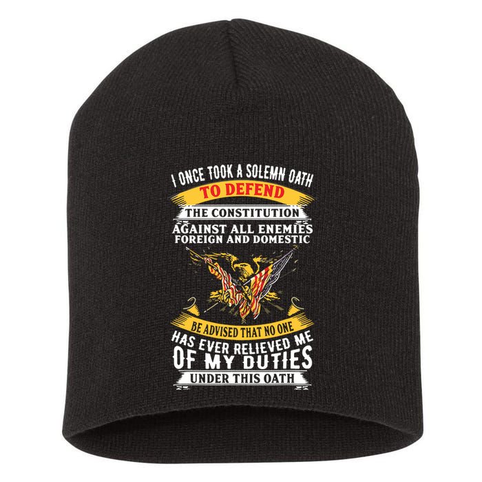 I Once A Solemn Oath To Defend The Constitution Short Acrylic Beanie