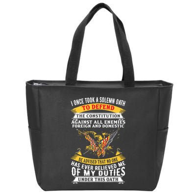 I Once A Solemn Oath To Defend The Constitution Zip Tote Bag