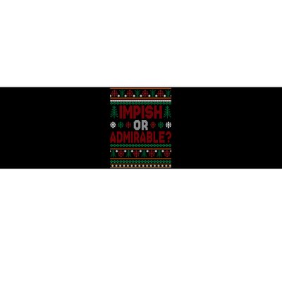 Impish Or Admirable Funny Christmas Ugly Sweater Gift Bumper Sticker